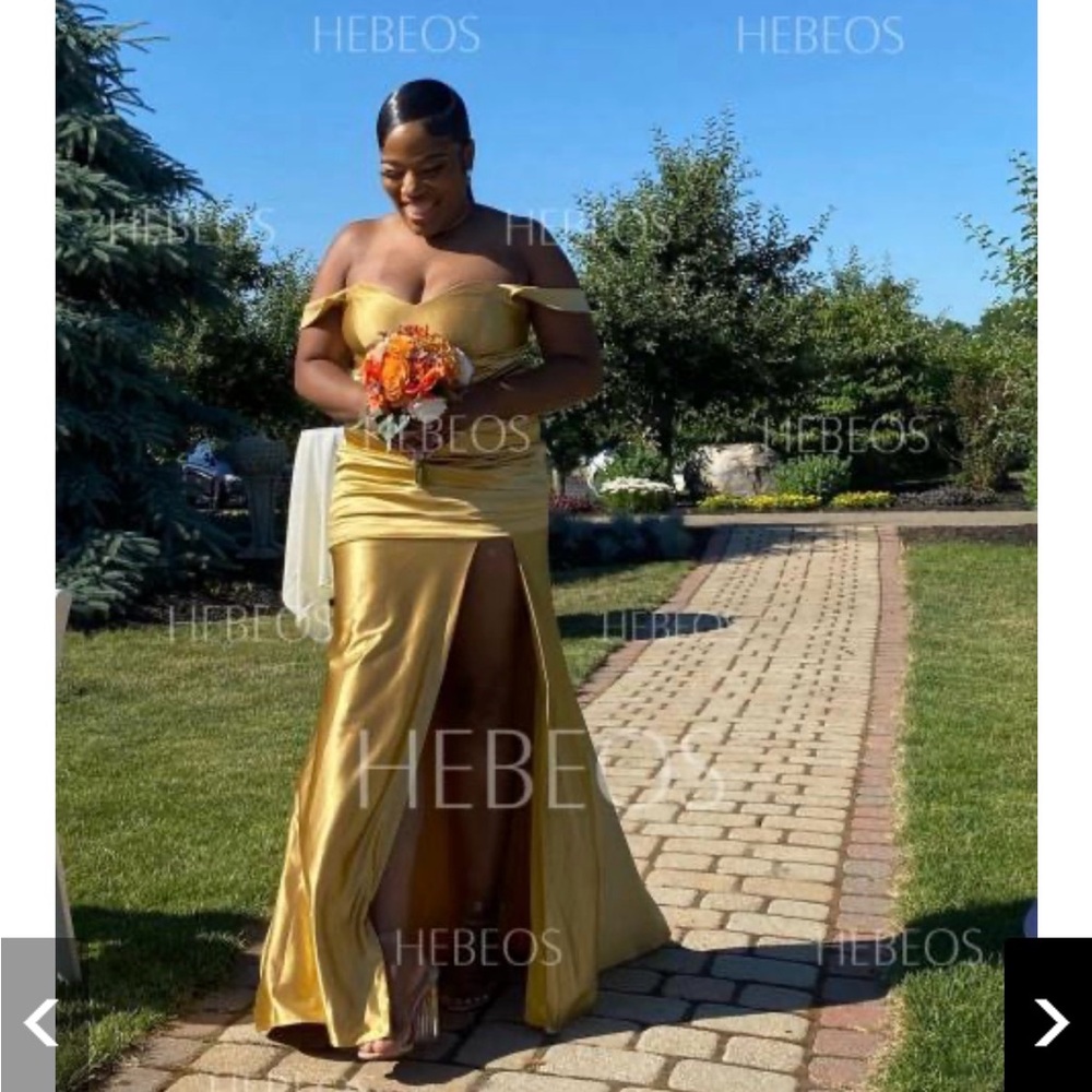 Prom/Bridesmaid Dress Off-the-Shoulder Ruched Sleeveless Sweep/Brush Train Dress - Picture 5 of 11